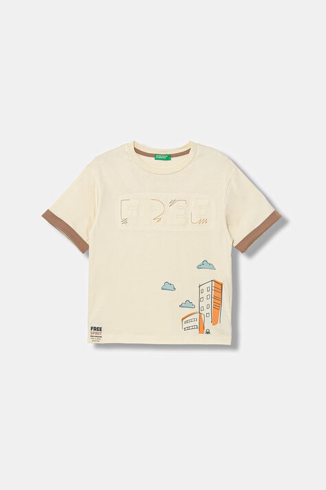 United Colors of Benetton tričko detské bavlnené béžové 3I1XG10LZ