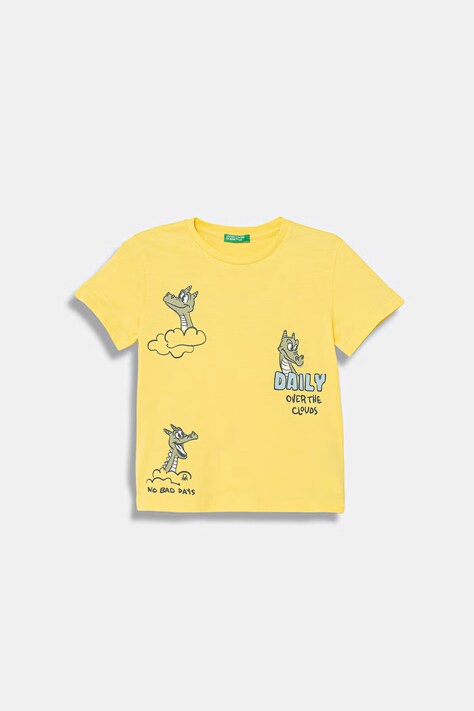 United Colors of Benetton t-shirt dziecięcy bawełniany żółty 3I1XG10MA