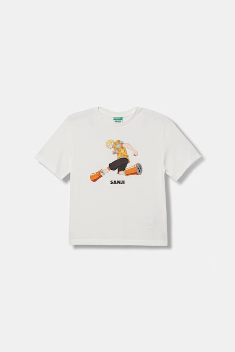 United Colors of Benetton t-shirt per bambini in cotone bianco 3MI5C10S9