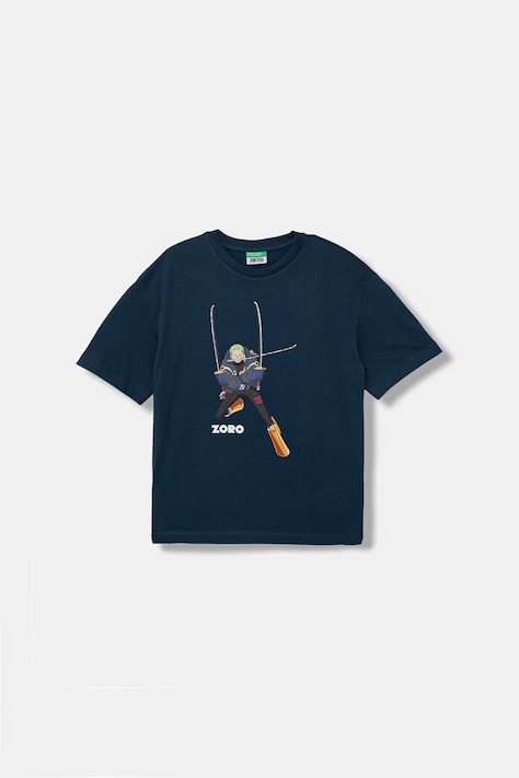 United Colors of Benetton T-shirt per bambini in cotone blu navy 3MI5C10S9