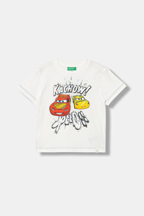 United Colors of Benetton t-shirt dziecięcy bawełniany beżowy 3MI5G10LX