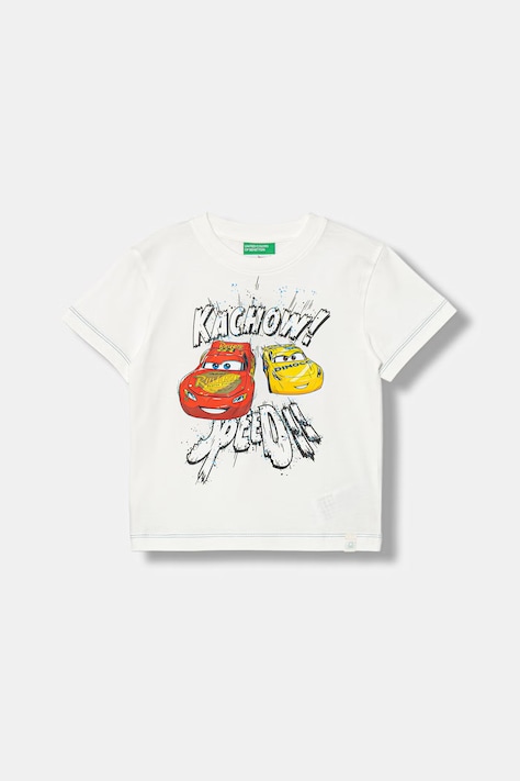 United Colors of Benetton t-shirt dziecięcy bawełniany beżowy 3MI5G10LX