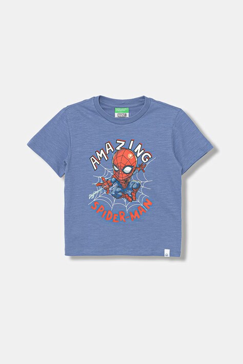 United Colors of Benetton T-shirt παιδικό βαμβακερό μπλε 3SDLG10ML