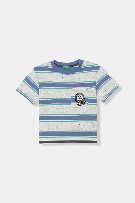 United Colors of Benetton t-shirt per bambini in cotone blu 3T52G10MI
