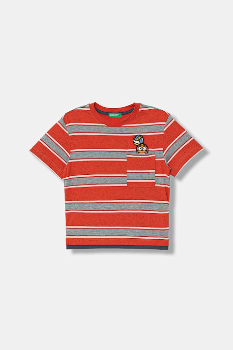 United Colors of Benetton T-shirt per bambini in cotone rosso 3T52G10MI