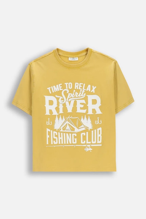 Coccodrillo T-shirt παιδικό βαμβακερό κίτρινο FISHING CLUB BOY JUNIOR