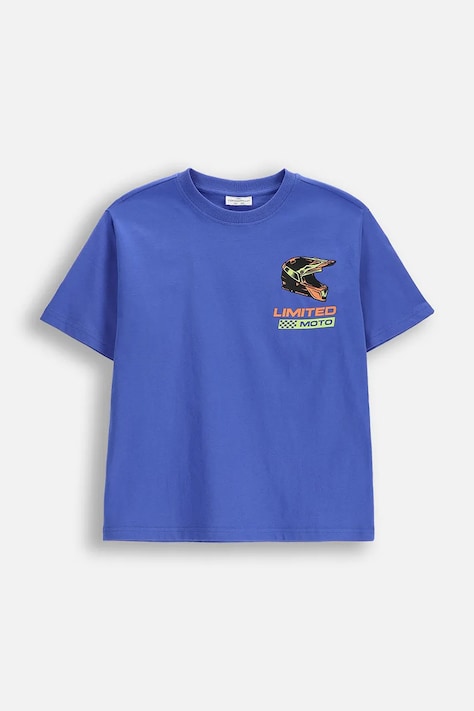 Coccodrillo majica za djecu od pamuka plava HIT THE ROAD BOY JUNIOR