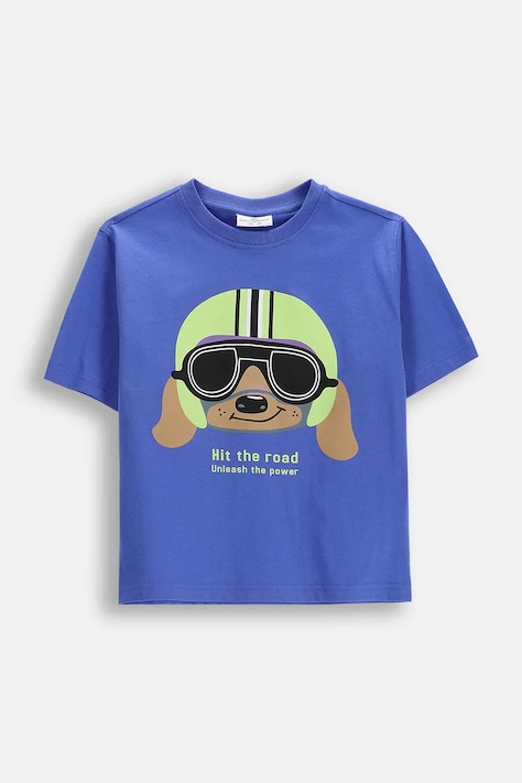 Coccodrillo tričko detské bavlnené modré HIT THE ROAD BOY KIDS