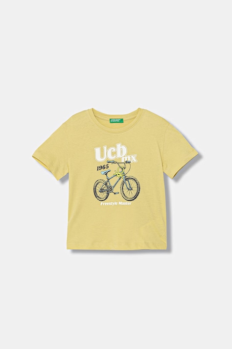 United Colors of Benetton T-shirt dziecięcy bawełniany zielony 3I1XG10MX