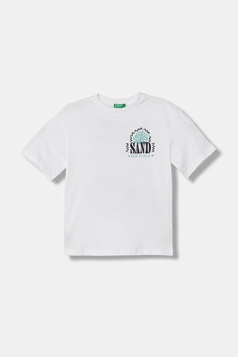 United Colors of Benetton T-shirt dziecięcy bawełniany biały 3I1XC10TY