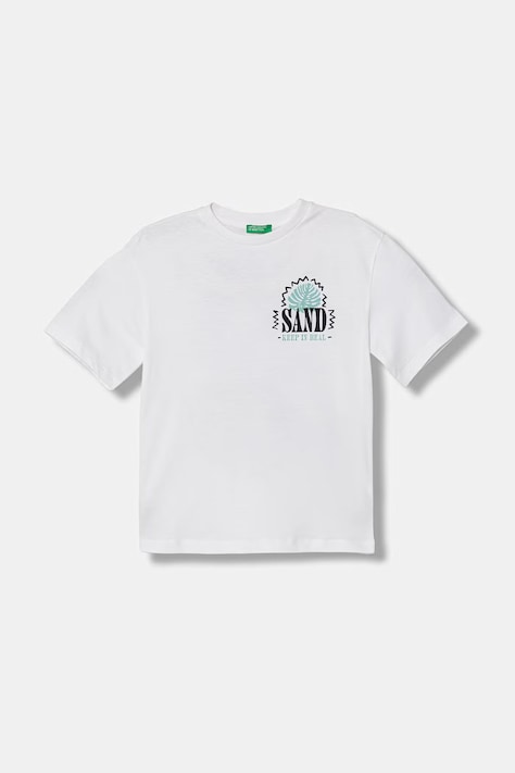 United Colors of Benetton T-shirt dziecięcy bawełniany biały 3I1XC10TY