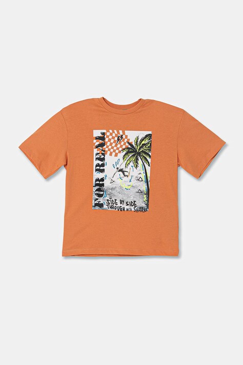 United Colors of Benetton tričko detské bavlnené oranžové 3I1XC10TY