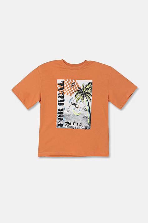 United Colors of Benetton tricou pentru copii din bumbac portocaliu 3I1XC10TY