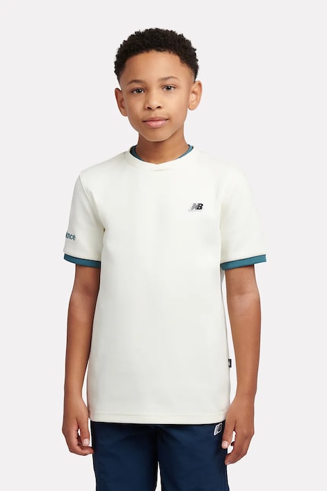 New Balance T-shirt dziecięcy bawełniany biały YT61B802