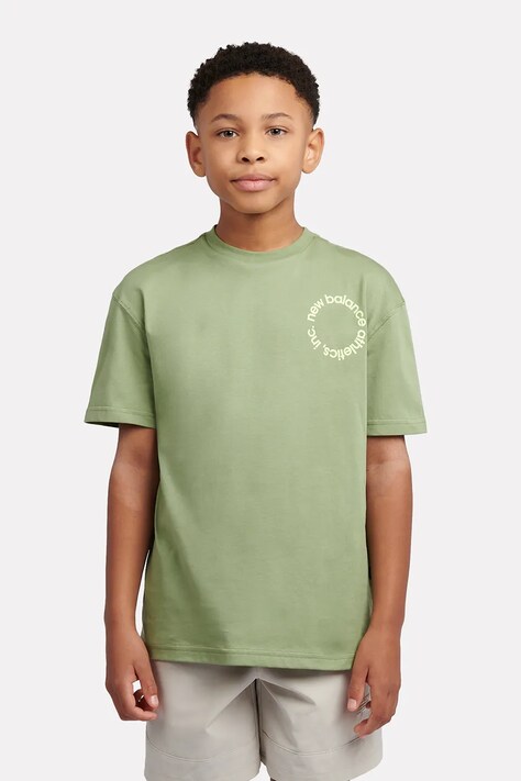 New Balance t-shirt γυναικείο βαμβακερό πράσινο LAKB0177