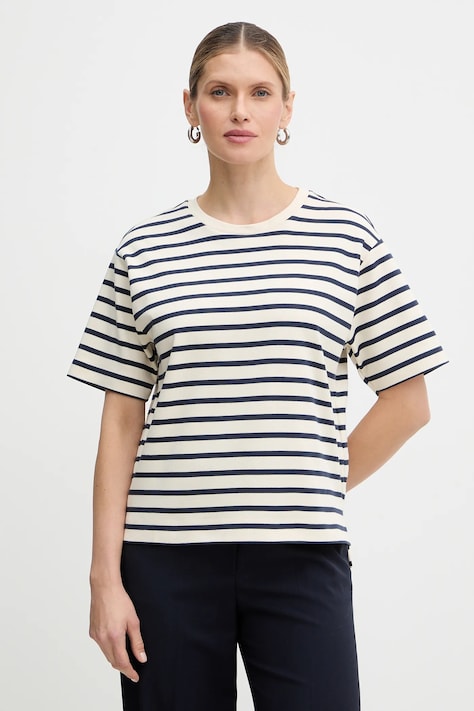 Weekend Max Mara t-shirt bawełniany MULTID damski kolor beżowy 2615941031600