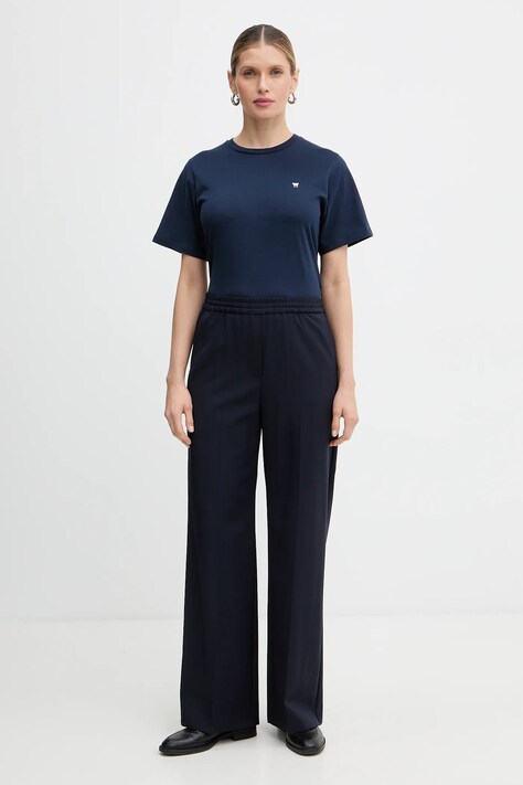 Weekend Max Mara t-shirt bawełniany VENACO damski kolor granatowy 2615971031600