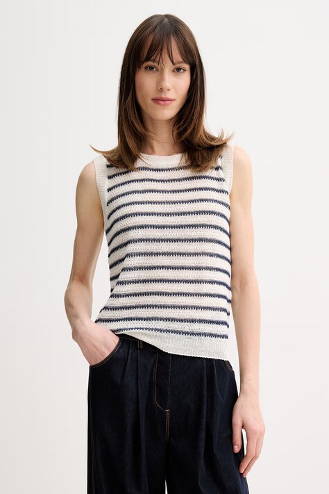 Weekend Max Mara sweter damski lniany PIUMA beżowy 2615361142600