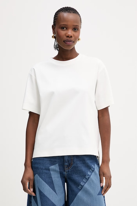 Βαμβακερό μπλουζάκι Weekend Max Mara MULTID χρώμα: άσπρο, 2615941022600