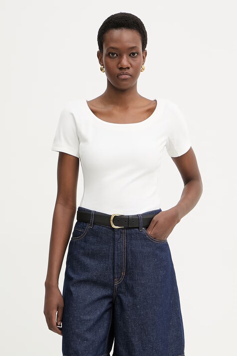 Weekend Max Mara t-shirt damski bawełniany MULTIG biały 2615941122600