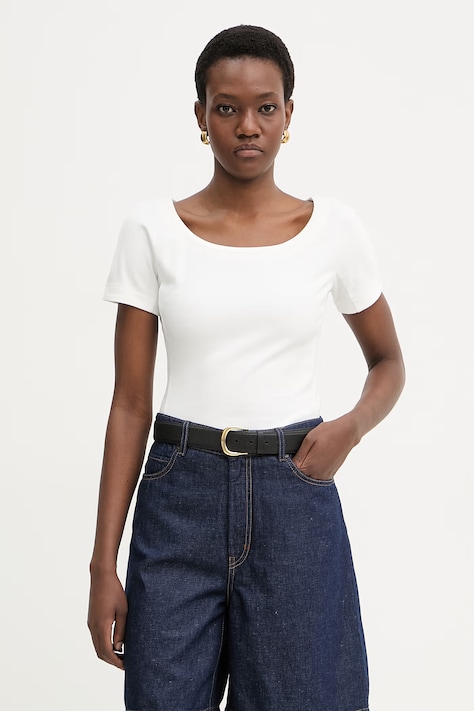 Weekend Max Mara t-shirt damski bawełniany MULTIG biały 2615941122600