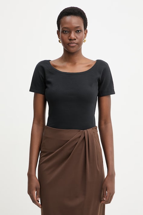 Weekend Max Mara t-shirt damski bawełniany MULTIG czarny 2615941122600