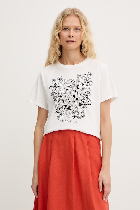 Weekend Max Mara t-shirt in cotone BORA donna colore bianco 2615971042600