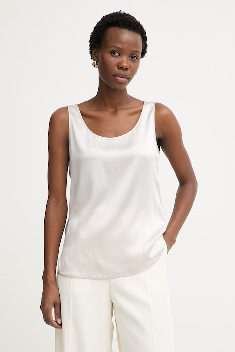 MM by Max Mara top damski jedwabny PAN beżowy 2616161017600