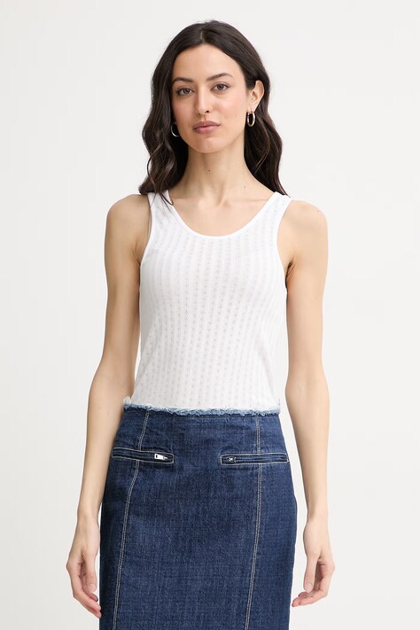 MM by Max Mara τοπ γυναικείο με lyocell AFFINE λευκό 2616941018600