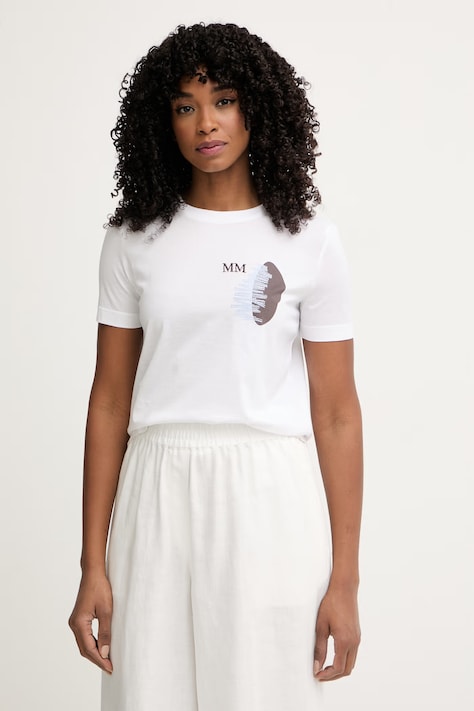 MM by Max Mara T-shirt damski bawełniany LICENZA biały 2616941108600