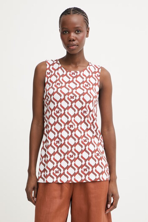 Max Mara Beachwear bluzka damska z wiskozy PELOTA pomarańczowa 2616941029600