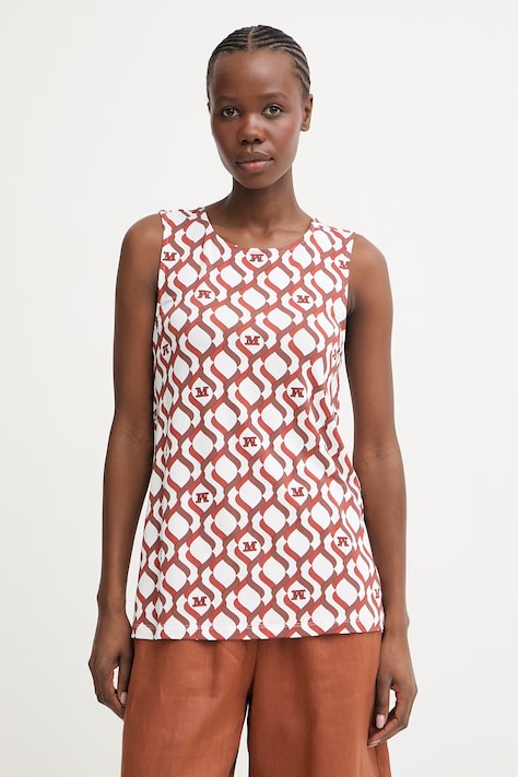 Max Mara Beachwear bluzka damska z wiskozy PELOTA pomarańczowa 2616941029600