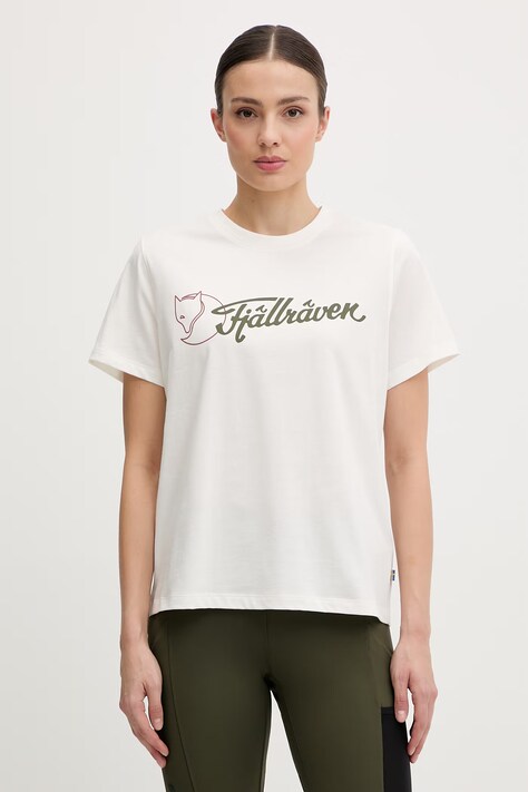 Fjallraven t-shirt damski bawełniany Archive beżowy F14600269