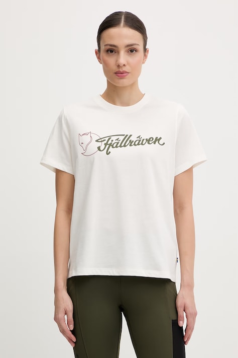 Fjallraven t-shirt damski bawełniany Archive beżowy F14600269