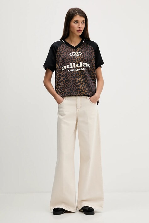 adidas Originals t-shirt STN FBALL damski kolor brązowy KA2671