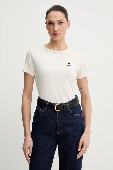 BOSS Orange t-shirt bawełniany C Elove 1 damski kolor beżowy 50556994