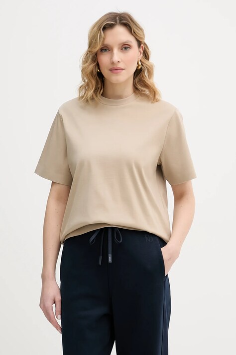 BOSS t-shirt bawełniany Eharpa damski kolor beżowy 50552064