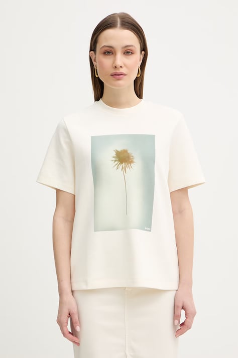 BOSS t-shirt Eharpa2 damski kolor beżowy 50563277
