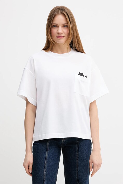 PS Paul Smith t-shirt bawełniany damski kolor biały W2R-431V-VP5565