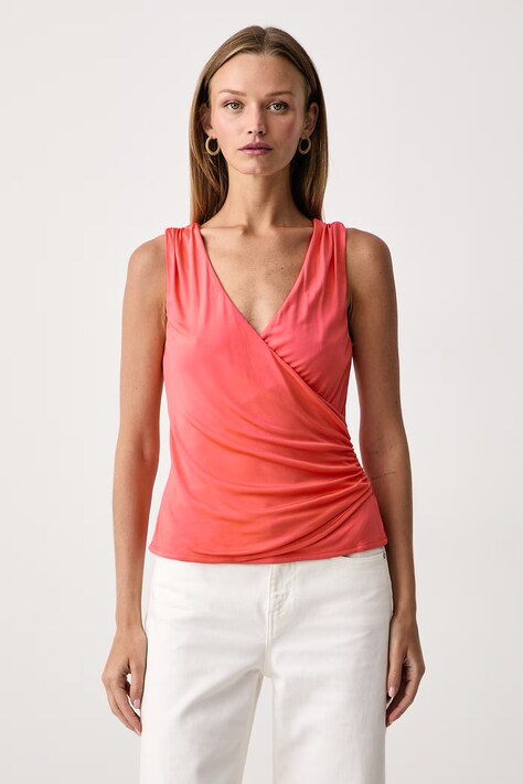 Marciano by Guess Halenka na ramínka dámská z viskózy INES oranžová hladká G6GP11 K3617
