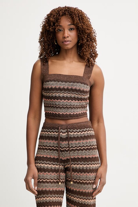 Marciano by Guess crop top damski SUKI brązowy G6GR15 Z0643