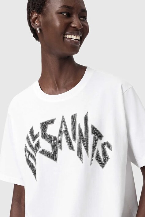 AllSaints t-shirt bawełniany damski kolor biały W145JD