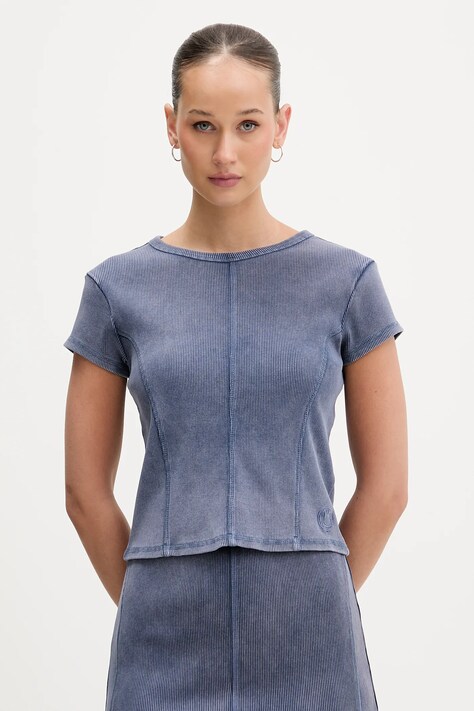 Hugo Blue t-shirt Dispray_B damski kolor niebieski 50552813