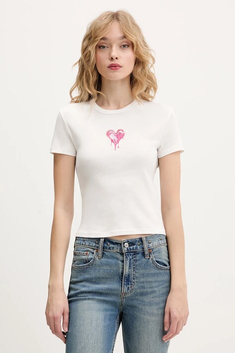 Hugo Blue t-shirt bawełniany Dever_B_2 damski kolor biały 50562240