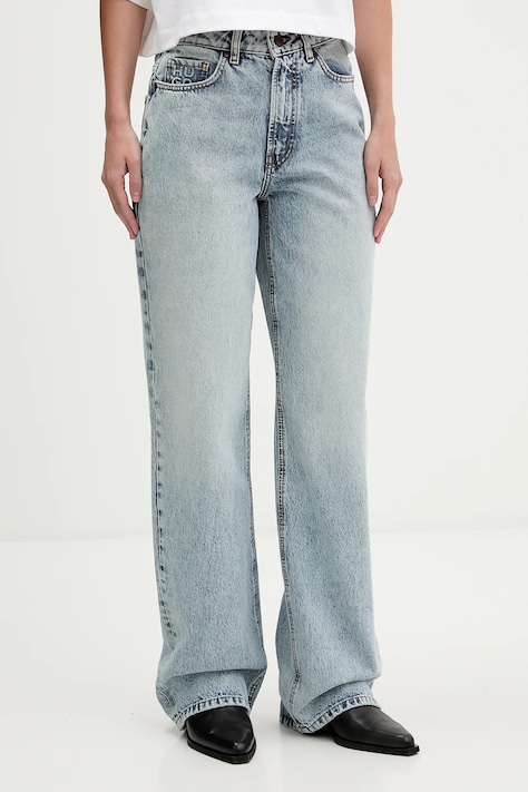 HUGO t-shirt bawełniany Damelody damski kolor beżowy 50561189