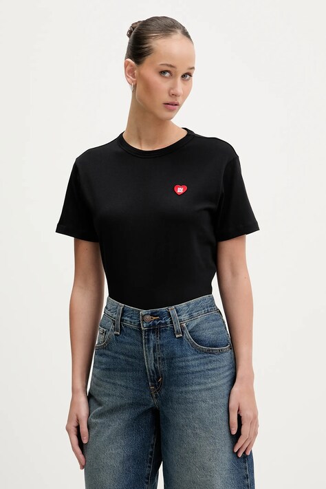 HUGO t-shirt bawełniany Damacia_6 damski kolor czarny 50562145