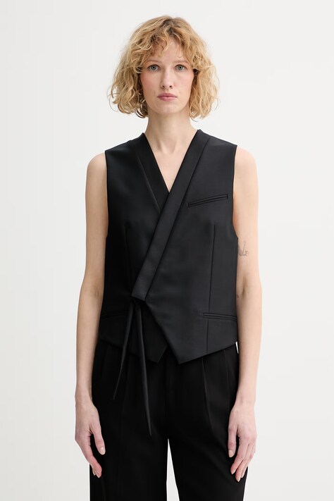 Kenzo kamizelka wieczorowa damska z wełną czarna FG52GI0149FA