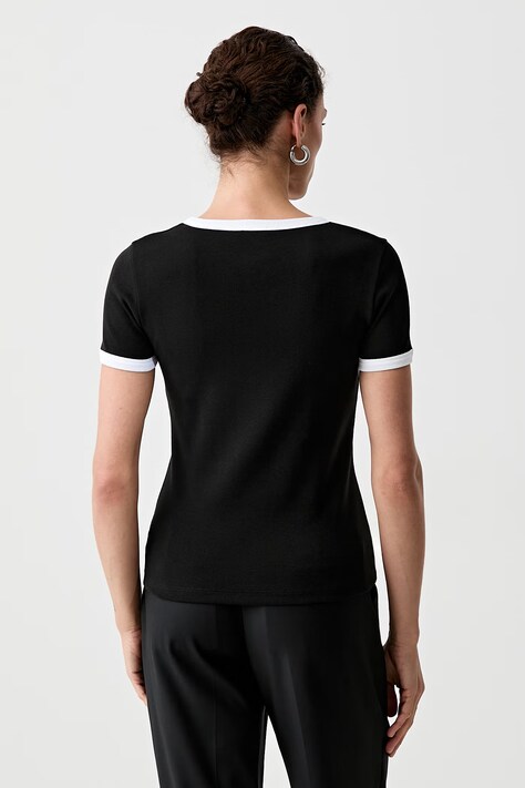Kenzo T-shirt damski bawełniany z elastanem czarny FG52TS2174SJ