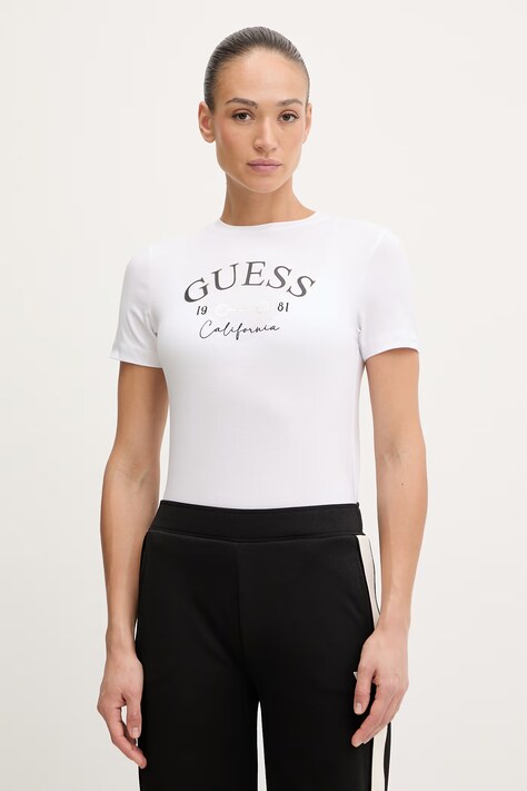 Guess t-shirt BEATRIZ damski kolor biały V6RI02 J1314