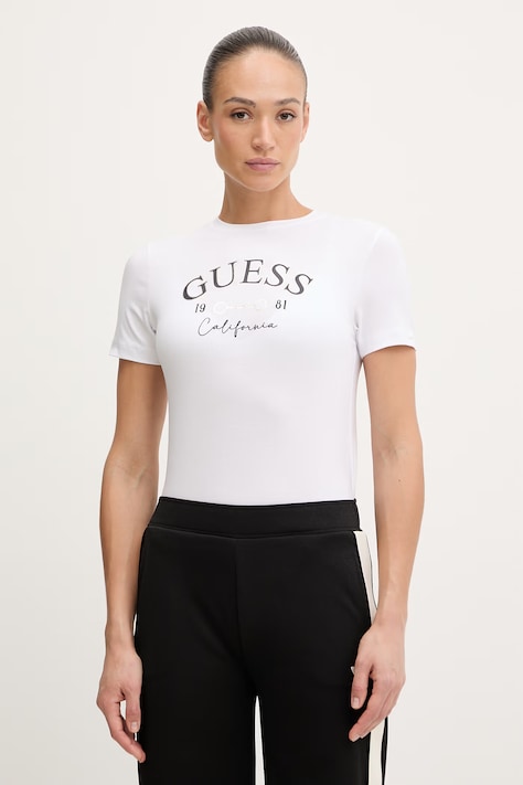 Guess t-shirt BEATRIZ damski kolor biały V6RI02 J1314